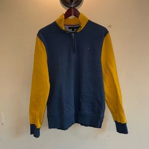 Tommy Hilfiger Yellow and Blue Pullover
